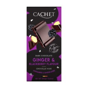 Cachet Belgian Chocolate, Dark Chocolate, Blackberry & Ginger, 57% Cacao