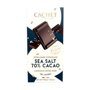 Cachet Belgian Chocolate, Sea Salt, Dark Chocolate, 70% Cacao