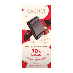 Cachet Belgian Chocolate, Extra Dark Chocolate, 70% Cacao